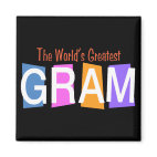 Retro World's Greatest Gram Square Magnet