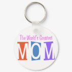 Retro World's Greatest Mom Round Keychain