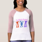 Retro World's Greatest Mom Ladies 3/4 Sleeve Fitted Raglan