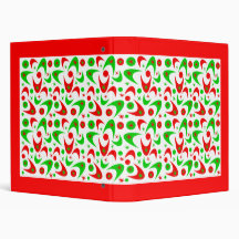 Retro Xmas Red & Green Boomerang Binders