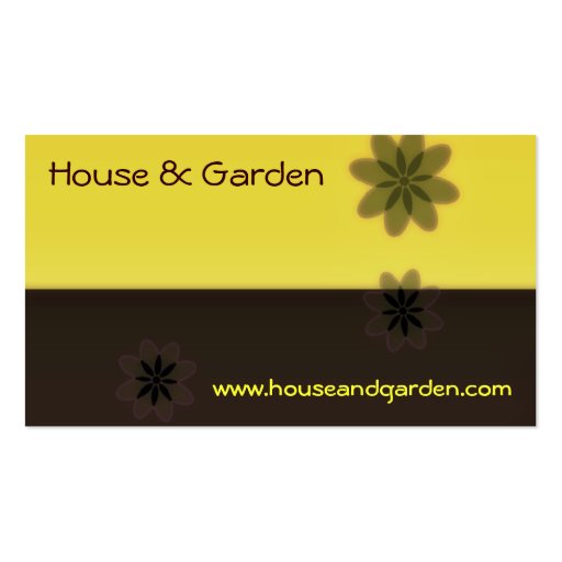 Retro Yellow and Brown Business Cards (front side)