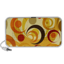 Retro yellow and orange circles speaker system