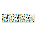 Retro Yellow Black &amp; Aqua Starburst Boomerang Bumper Stickers