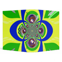 Retro yellow blue turntable design binder