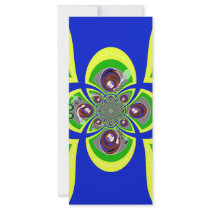 Retro yellow blue turntable design personalized rack card