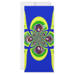 Retro yellow blue turntable design personalized rack card
