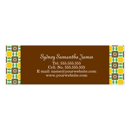 Retro Yellow & Brown Profile Card Business Card (front side)