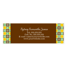 Retro Yellow & Brown Profile Card Business Card