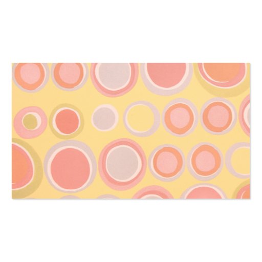 Retro Yellow Circles Business Card Template (back side)