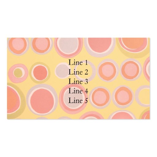 Retro Yellow Circles Business Card Template (front side)