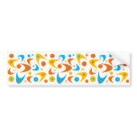 Retro Yellow Orange &amp; Aqua Starburst Boomerang Bumper Sticker