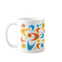 Retro Yellow Orange & Aqua Starburst Boomerang mugs