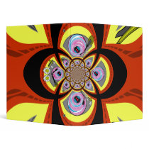 Retro yellow orange turntable design binders