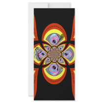 Retro yellow orange turntable design custom rack card
