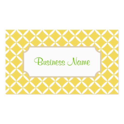 Retro Yellow Pattern  Business Card (front side)