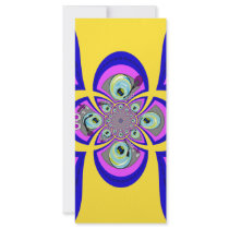 Retro yellow purple turntable design personalized rack card
