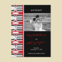 Retro Zig Zag Curves Save The Date Photo Postcard