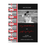 Retro Zig Zag Curves Save The Date Photo Postcard