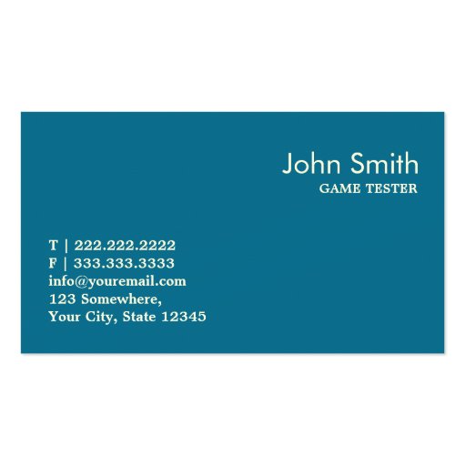 Retro Zigzag Game Testing Business Card (back side)