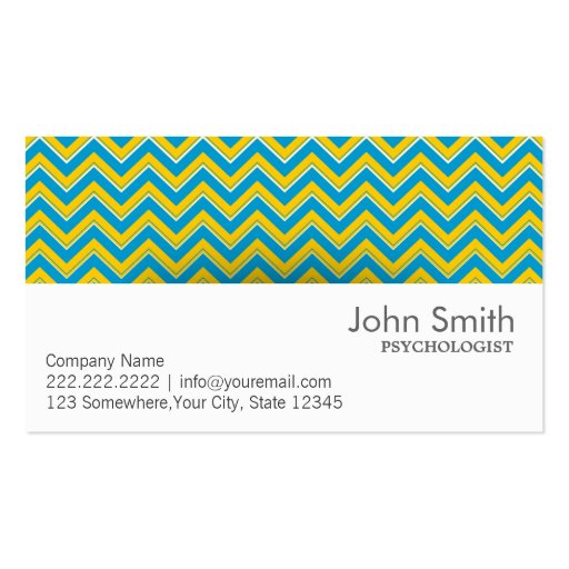 Retro Zigzag Psychologist Business Card