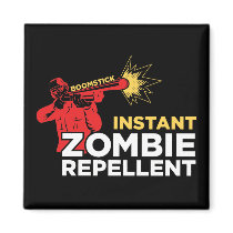 Retro Zombie Repellent, Survival Horror magnets by artbyamandarobbins Retro Zombie Repellent, Survival Horror magnets