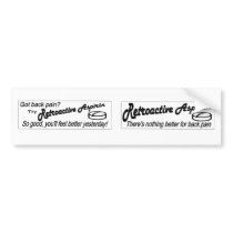 Retroactive Aspirin Bumper Stickers