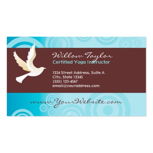 RetroFit - Peace Love Yoga Custom Business Card (back side)