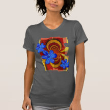 RetroFlower Blue Blossoms TShirt