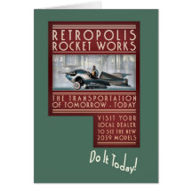Retropolis Rocket Works Greeting Card