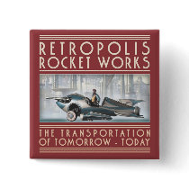 Retropolis Rocket Works Square Button