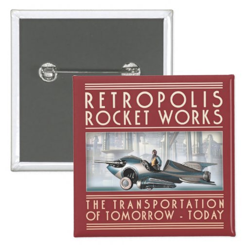 Retropolis Rocket Works Square Button