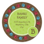 RETURN ADDRESS LABEL :: ladybird circle 1 Stickers