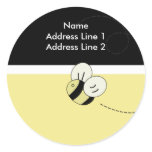 RETURN ADDRESS LABELS BEE HAPPY Bumble Bee Round Stickers