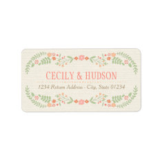 Return Address Labels | Country Florals Pink Personalized Address Label