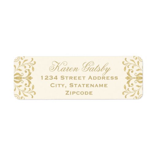 Return Address Labels Gold Vintage Glamour Zazzle