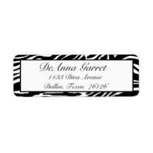 Return Address Labels Gone Wild (Zebra Print)
