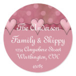 Return Address Labels :: Whimiscal Hearts/Dots Round Stickers