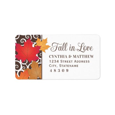 Return Address Sticker | Autumn Fall in Love Theme Custom Address Label