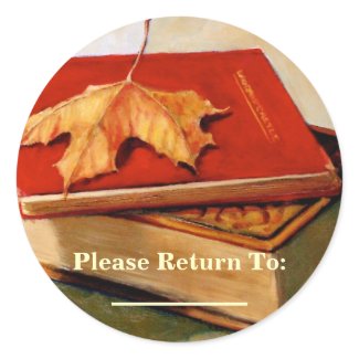 RETURN BOOK STICKER, OLD BOOKS ARTWORK sticker
