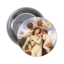 Return of Spring by Bouguereau, Vintage Angels Buttons