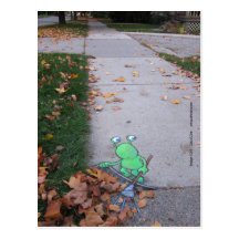 return of the lazy leaf-raker post card