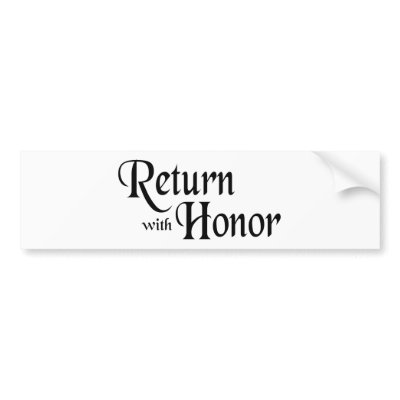 Return With Honor Bumper Sticker