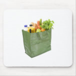 Reusable shopping bag full of groceries mouse pads