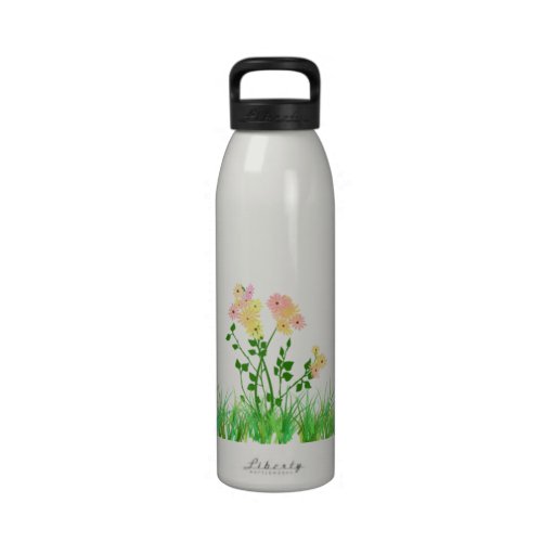 Reusable Water Bottle Flower Garden