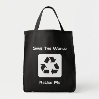 ReUse Me Negative Grocery Tote Bag bag