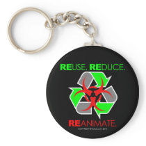 REUSE. REDUCE. REANIMATE. keychains