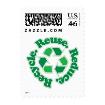 Reuse Reduce Recycle Postage Stamp