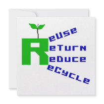 Reuse Return Reduce Recycle T shirts and Gifts Personalized Invites