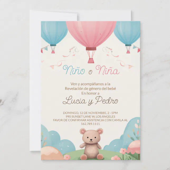 Revelaci N De Genero Spanish Gender Reveal Invitation Zazzle