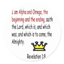 Revelation 1:8 stickers by marcya7 Revelation 1:8 stickers